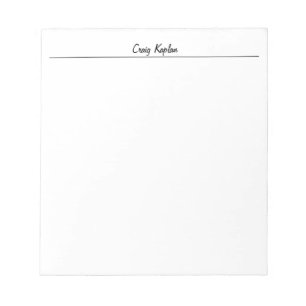 Bloc-note Simple Moderne Blanc Votre Nom Modifier
