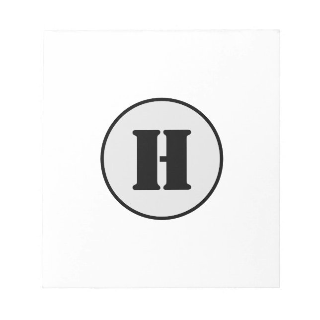 BLOC-NOTE SIMPLE MODERNE MODERNE MONOGRAM ÉLÉGANT CHIC STYLE (Devant)