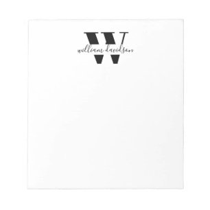 Bloc-note Simple moderne Monogramme Professionnel