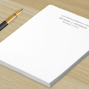 Bloc-note Simple nom personnalisé classique noir et blanc