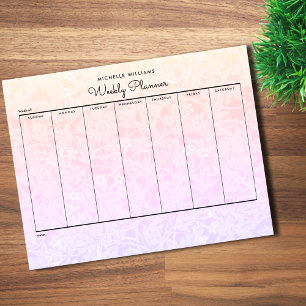 Bloc-note Simple Pastel rose arc-en-ciel Floral Planificateu