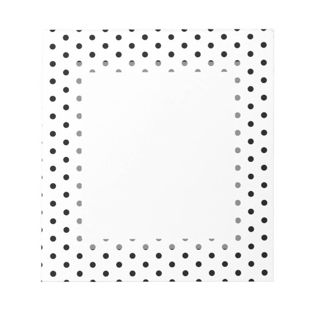 Bloc-note Simple Polka Dot Motif noir et blanc (Devant)