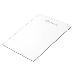 Bloc-note Simplement Blanc Couleur Solide Personnalisez-Le P