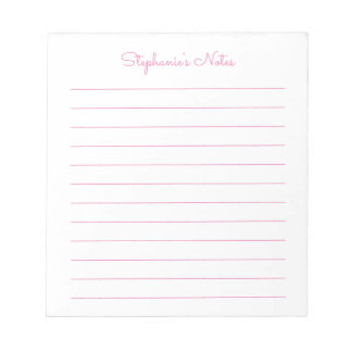 Bloc-note Simplement Élégant Clair Rose Linne Personnalisé