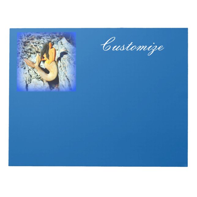 Bloc-note sirène à poil noir customisée (Devant)