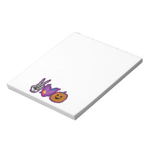 Bloc-note Skeleton Citrouille Peace Love Halloween