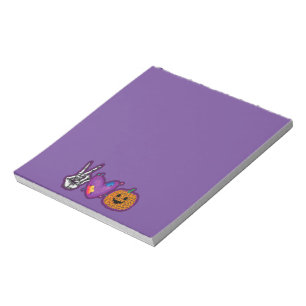 Bloc-note Skeleton Citrouille Peace Love Halloween