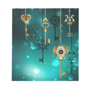 Bloc-note Skeleton Keys on Green Background