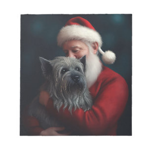Bloc-note Skye Terrier avec Noël Festif du Père Noël