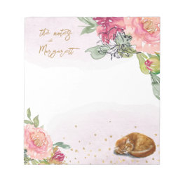 Bloc-note Sleepy Cat Illustration Girl Daily Activity Notes