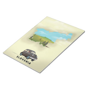 Bloc-note Slovénie Carte illustrée affiche de voyage