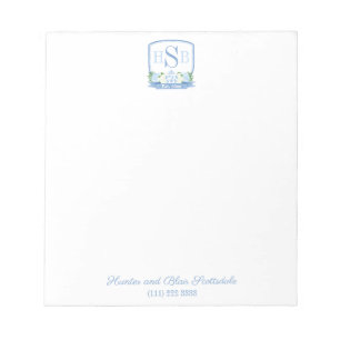 Bloc-note Smart 3 Lettre Monogram Hydrangea Ginger Jar Crest