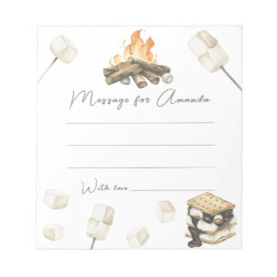 Bloc-note S'more Campfire 1er Anniversaire Message capsule