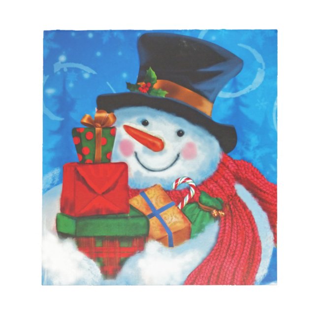 Bloc-note Snowman portant des cadeaux (Devant)