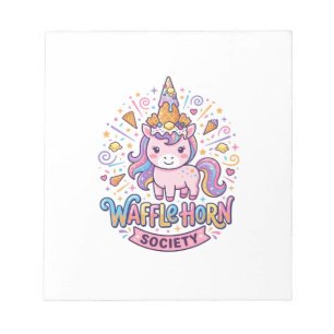 Bloc-note Société de cornes de gaufres de licorne Prêt à imp