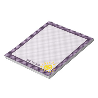 Bloc-note Soleil et Coeur mignons sur Plaid violet