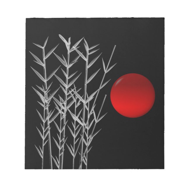 Bloc-note Soleil rouge noir blanc zen (Devant)