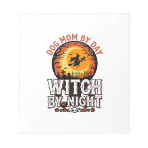 Bloc-note Sorcière de nuit Maman Chien T-shirt Halloween Vin