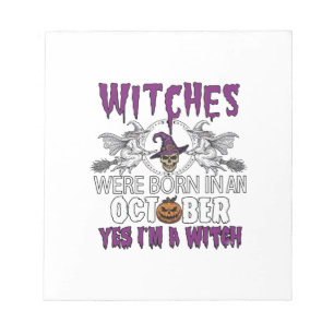 Bloc-note Sorcières Octobre Halloween Crâne Chapeau de Sorci