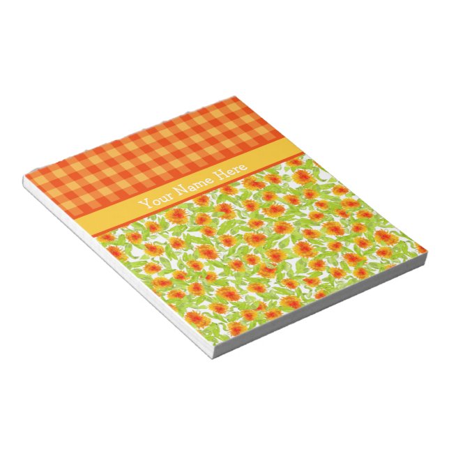 Bloc-note Soucis et bloc - notes oranges de guingan de (Incliné)