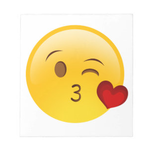 Bloc-note Soufflez un autocollant d'emoji de baiser
