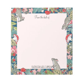 Bloc-note Souris de souris à gros champignon Turquoise bois 