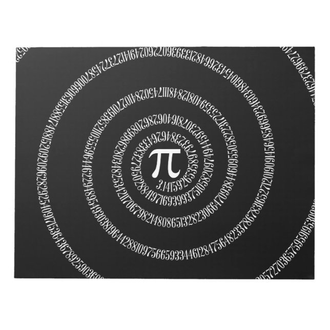 Bloc-note Spirale pour Pi sur Décor noir (Devant)