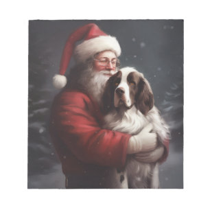 Bloc-note Springer Spaniel Père Noël Noël Festif