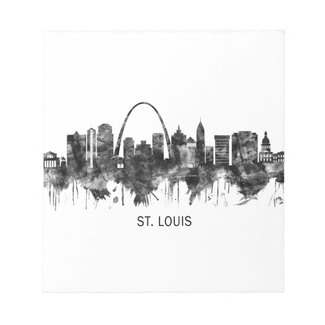 Bloc-note St. Louis Missouri Skyline BW (Devant)