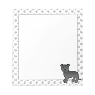 Bloc-note Staffie anglais noir Chien de dessin animé mignon