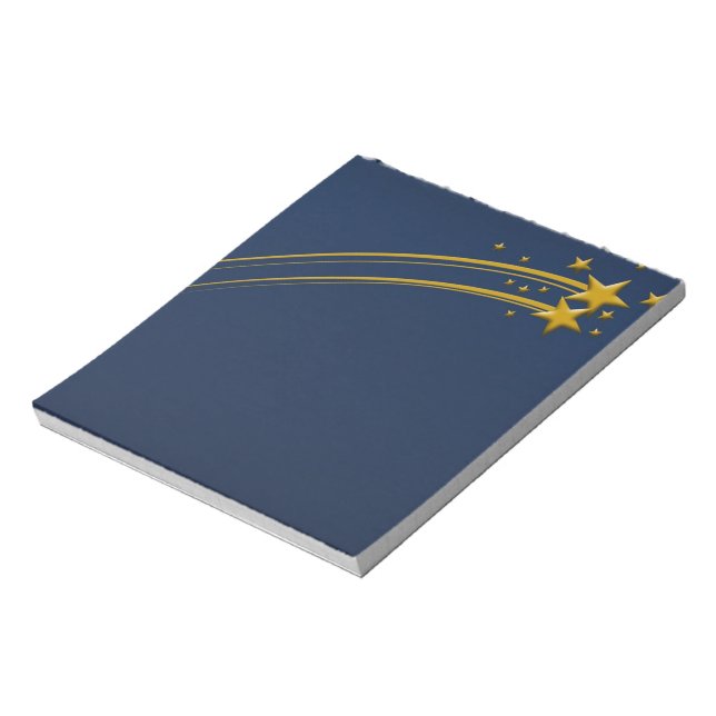 Bloc-note Starry Night Dark Blue Sky Gold Stars Note Pad (Tourné)