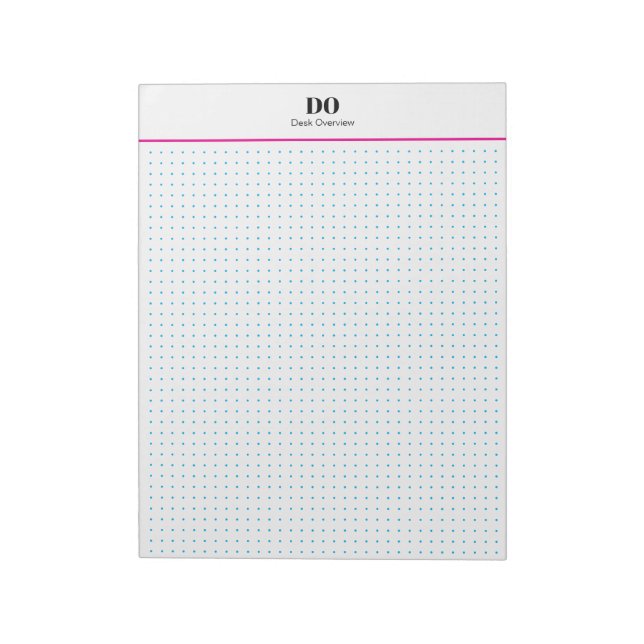 Bloc-note Stationery Monogram Initials Dot Grid Notepad (Tourné)