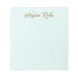 Bloc-note Stations Retro Cute Typographie Script Coller Bleu