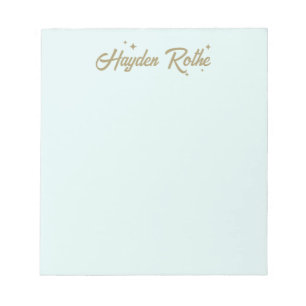 Bloc-note Stations Retro Cute Typographie Script Coller Bleu