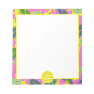 Bloc-note Sticker anniversaire 50 ans tropical jaune coloré