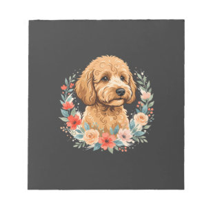 Bloc-note Sublimation ronde de chien floral