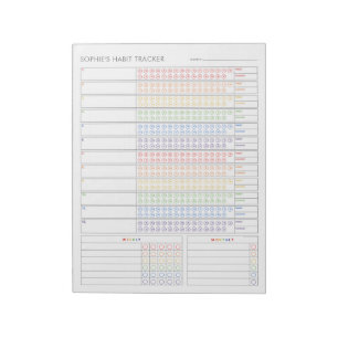 Bloc-note Suivi mensuel des habitudes - Rainbow Minimalist P