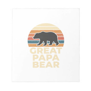 Bloc-note Super Papa Ours Rétro Coucher de Soleil Vintage De