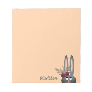 Bloc-note Superbe Bunny floral Pastel personnalisé Pâques