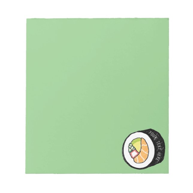 Bloc-note Sushi Maki personnalisé | Roll de Californie Saumo (Devant)