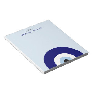 Bloc-note Symbole de protection des yeux bleus personnalisés