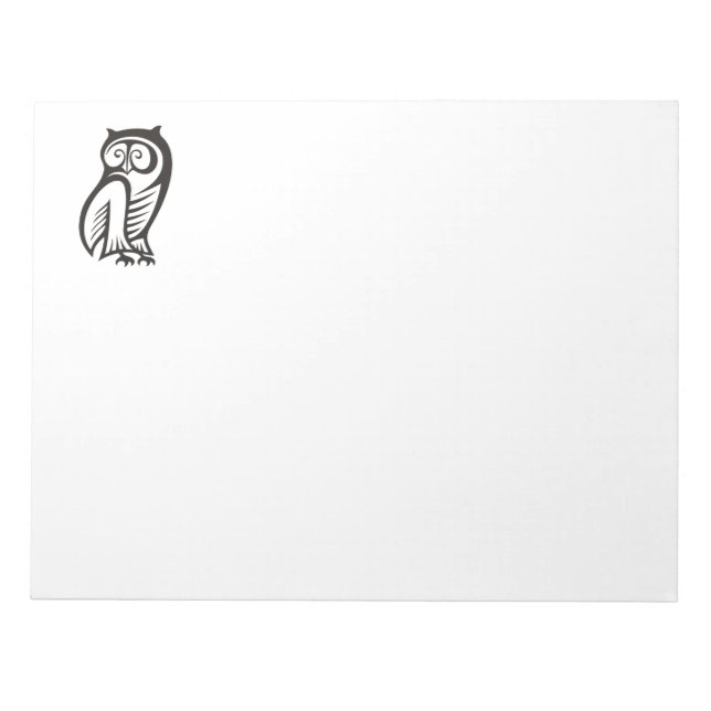 Bloc-note Symbole hibou noir (Devant)