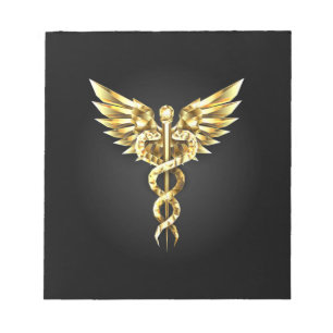 Bloc-note Symbole Polygonal Or Caduceus