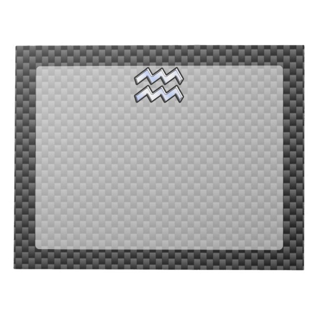 Bloc-note Symbole Zodiaque d'argent Aquarius Style fibre de  (Devant)
