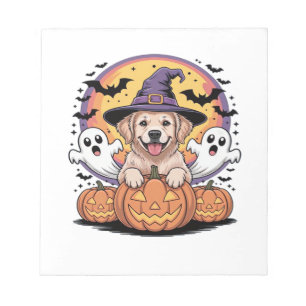 Bloc-note T-Shi classique de chien de sorcière d'Halloween d