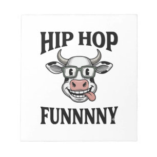 Bloc-note T-shirt design de gravure vintage de vache hip hop