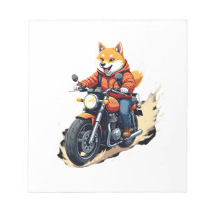 Bloc-note T-Shirt Drôle, Shiba Inu, Moto, Chien, Marionnette