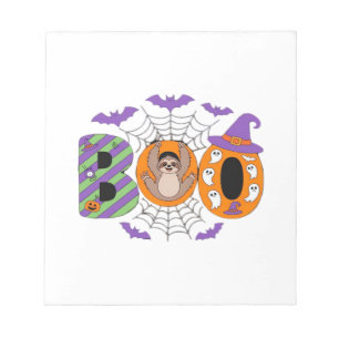 Bloc-note T-shirt essentiel de paresseux mignon d'Halloween