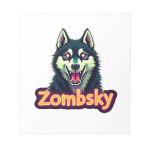 Bloc-note T-shirt essentiel pour Halloween Chien zombie Sibe