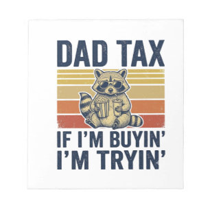 Bloc-note T-shirt graphique vintage Raton laveur taxe Papa d